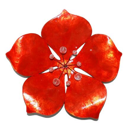 ECO STYLE HOME Eangee Home Design esh156 Wall Flower Metal Decor Red m6002 r